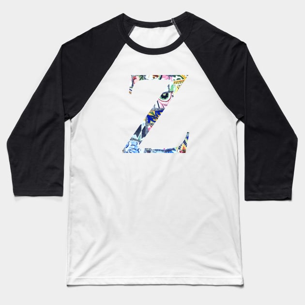 Barcelona Gaudi Mosaic Zeta Greek Sorority Letter Baseball T-Shirt by aterkaderk